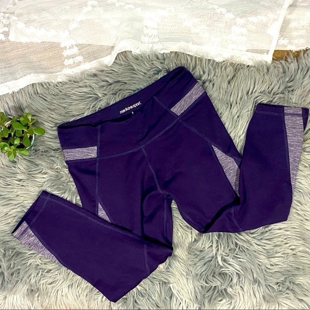 Purple and grey 3/4 length yoga pants Marika sports size S